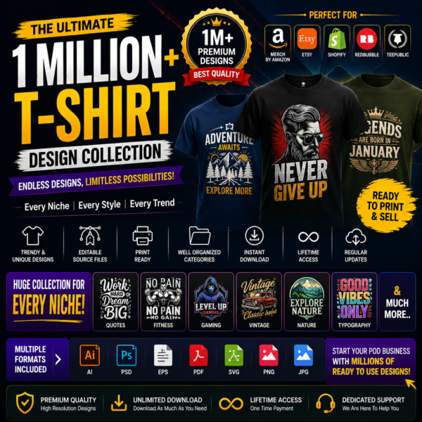 1 Million Plus Premium T-Shirt Design Collection